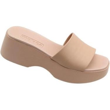 Imagem de Tamanco Plataforma Moleca Thick Strip Napa Salto Médio Feminino-Feminino