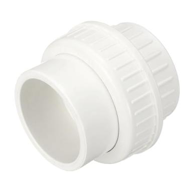 Imagem de DTGN 1 peça de encaixe de tubulação de união de PVC de 2 1/5.1 cm, SCH40 (Socket x Socket) Adaptador de acoplamento de união deslizante de PVC para conexão de tubo, extensão de mangueira, branco
