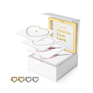 Imagem de HUGOMOVA Kit de pulseira permanente, kit de fabricação de pulseiras DIY para casais e amizade, presente ideal para Natal, aniversário, dia dos namorados e atividades noturnas | Pulseiras dele e dela