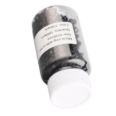 Imagem de Generic 1000pcs Anéis de Micro Links de Alumínio Preto de para Extensão de Cabelo, Designs Delicados Seguram o Cabelo Firmemente para Todos Os Tipos de , Acessório Prático para Extensões de Sem Deixar Vestígios