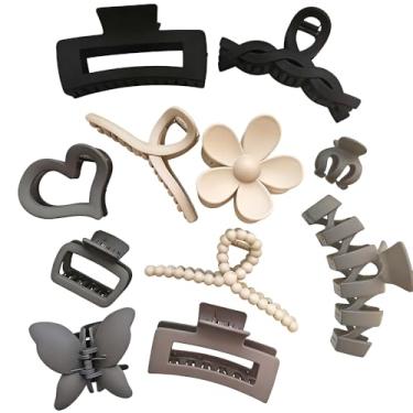 Imagem de Conjunto de 11 peças de grampos de cabelo para mulheres, acessórios de cabelo para uso diário, adequado para trabalho e viagens, multiestilos antiderrapantes, pacote de cores neutras, ideal para