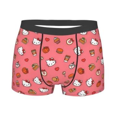 Imagem de Cuecas Boxer Masculinas Hello Kitty Confortáveis Com Estampa Sanrio, L