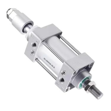 Imagem de SCJ32*50/75/100/150/200-50-S Pistões ajustáveis de cilindro pneumático de ar padrão à prova de poeira de reposição de haste dupla (curso 150-200 mm, SCJ63)