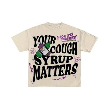 Imagem de Camiseta Unissex Vintage Hip Hop Com Estampa De Xarope Para Tosse, Mod