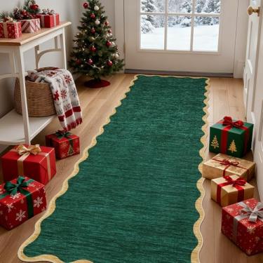 Imagem de GarveeHome Tapete de cozinha lavável 6 x 15 cm antiderrapante tapete de Natal recortado tapete de entrada interior tapete de banheiro macio tapete resistente a manchas para quarto lavanderia 6 x 15 cm