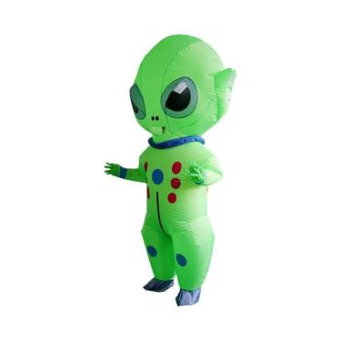 Imagem de Fantasia Inflável De Alienígena Verde Assustadora Para Adultos Para Fe