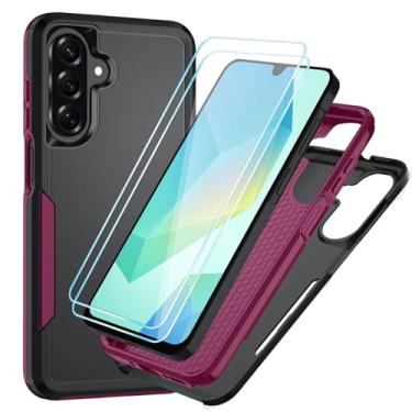 Imagem de Suncasetor Capa para Samsung Galaxy A16 5G/4G com protetor de tela HD [proteção contra quedas de grau militar] Proteção de corpo inteiro resistente à prova de choque para Galaxy A16 5G, preto/rosa