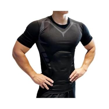 Imagem de Camiseta De Compressão Masculina De Secagem Rápida Para Corrida, Respi