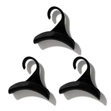 Imagem de 3 ganchos pretos de acrílico para cabide de bolsa, organizador de armário de cinto, suporte de bolsa resistente que economiza espaço para bolsas, bolsas e bolsas, capacidade de 13,6 kg