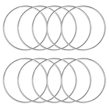 Imagem de Pacote com 10 argolas de macramê de metal para pendurar na parede, apanhador de sonhos e grinaldas de anéis florais decorativos para artesanato DIY e decoração de casa (tamanho: 16 cm)