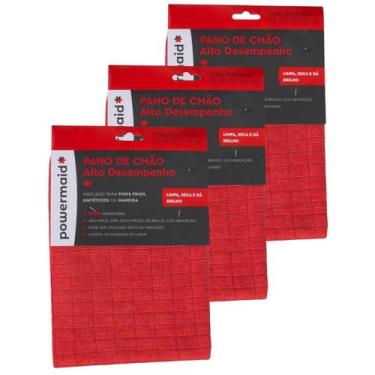 Imagem de Kit 3 Panos De Chão Microfibra Alto Desempenho 70 X 50cm Camesa