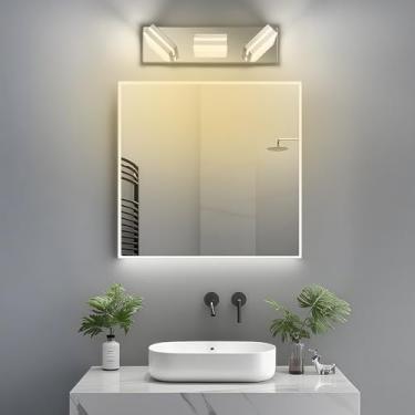 Imagem de Luz de espelho LED Arandelas de parede de banheiro 350° Rotativa de ângulo ajustável Arandela Espelho Armário Iluminação de parede para sala de estar quarto penteadeira banheiro (Luz neutra prateada