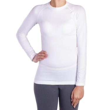 Imagem de Camiseta Feminina Sem Costura Manga Longa Térmica i-max Lupo, Branco, 