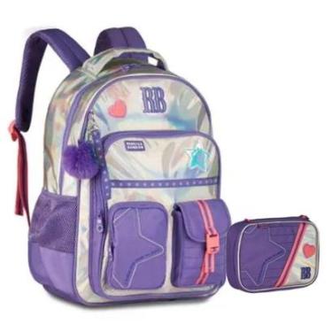 Imagem de Kit Mochila e Estojo RB Holográfico Original-Feminino