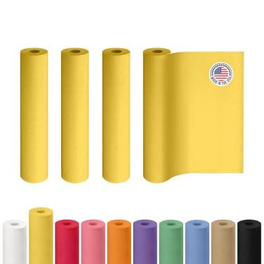 Imagem de Rolo de papel kraft amarelo de 45,7 cm x 3048 cm, pacote com 4 - Papel artesanal de qualidade feito nos EUA para embrulho de presente, artes e artesanato infantil, projetos escolares - 100% reciclado