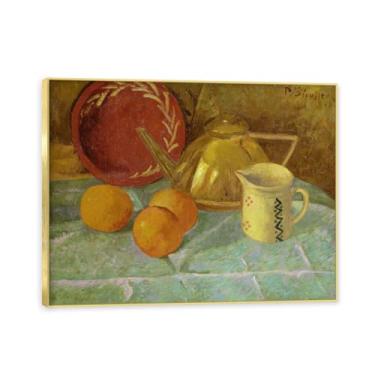 Imagem de NHLDZYH Moldura dourada. Tela de frutas botânicas vintage, impressão de estilo de pintura a óleo vintage, decoração de jantar country de fazenda, pronta para pendurar. A67. 50 x 65 cm.