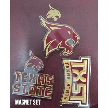 Imagem de Desert Cactus Texas State University Acrylic Magnet 3 Pack TXST Bobcats Decorative Design Officially Licensed (Magnet Set A)