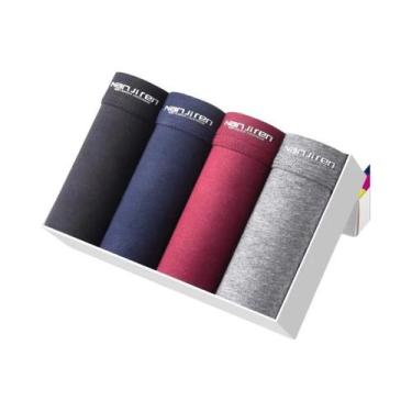 Imagem de Shorts Boxer De Algodão Masculinos 4 Peças, Roupa Íntima Sexy Para Hom