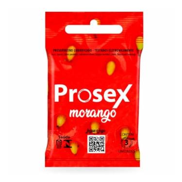 Imagem de Preservativo Lubrificado Prosex C/3 Morango Flavorizado Premium