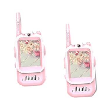 Imagem de Generic 2x Walkie-Talkie com Vídeo, Interfone de Brinquedo Recarregável, Modificador de Voz, Intercomunicador para, Ideal para Acampamentos e, Rosa
