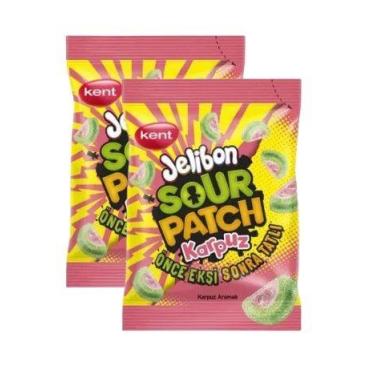 Imagem de kit 2 Bala Azedinha Sour Patch kids WATERMELLON Melancia 80g - KENT