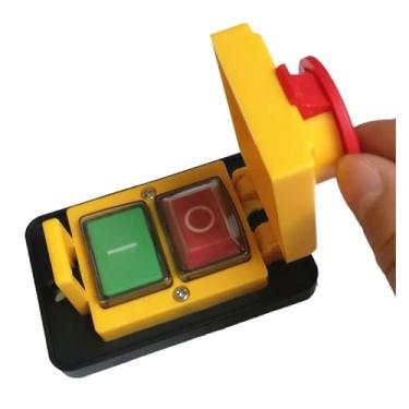 Imagem de 1 peça 7 pinos IP55 AC400V 10A solenoide liga/desliga interruptores de botão de pressão de partida da máquina