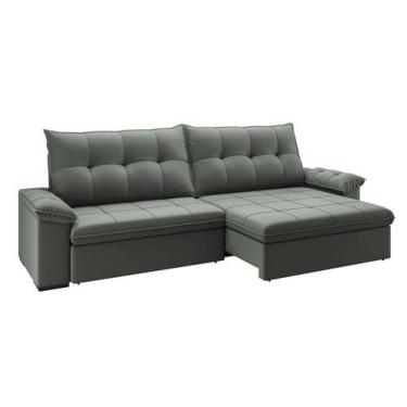 Imagem de Sofá Triton - Veludo Real - Store Sof, Chumbo, 2,10m