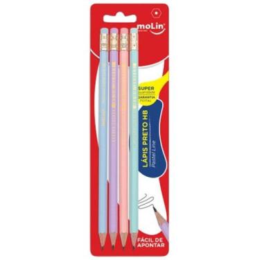 Imagem de Lápis Preto HB Nº 2 Pastel Line com Borracha Molin