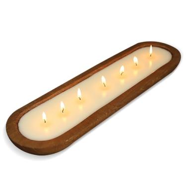 Imagem de Vela de aromaterapia, SEVEYEE Vanilla Candle 10 pavios 76 cm, grande tigela de madeira para mulheres, presente de aniversário de meninas, 40 uma vez