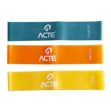 Imagem de KIT FAIXA ELASTICA ACTE SPORTS MINI BANDS T71 - AZUL/LARANJA U-Unissex