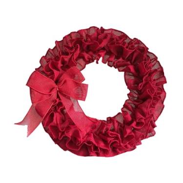 Imagem de Fenteer Guirlanda de Dia dos Namorados com Babados Elegantes e Laço Decorativo para Porta de Entrada, Enfeite para Celebração e Casamento