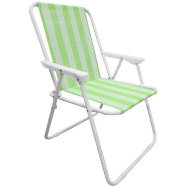 Imagem de Cadeira de Praia Alta Dobrável com 3 Molas Reforçadas até 110 Kg ZELT 