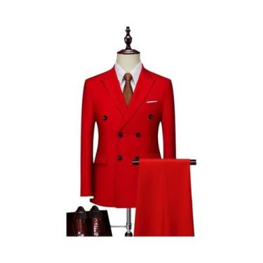 Imagem de Terno Masculino Casual De Negócios Transpassado De Duas Peças Em Polié