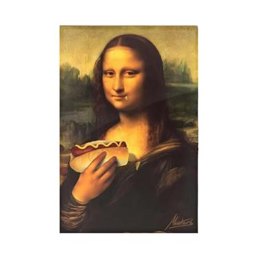 Imagem de Pôster de Mona Lisa, decorações de casa engraçadas de humor | Arte de parede divertida para banheiro - para restaurante, hotel, jardim, interior, de Ação de Graças, férias, festa, casa, dormitório