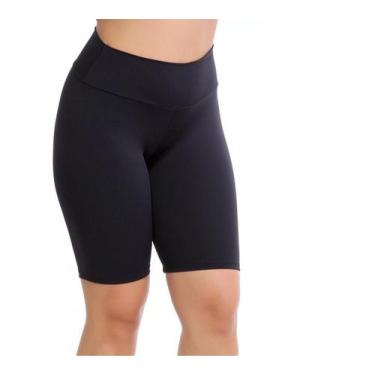 Imagem de Bermuda Basica Ciclista Cintura Alta - WOLFOX, Preto, P/36-38