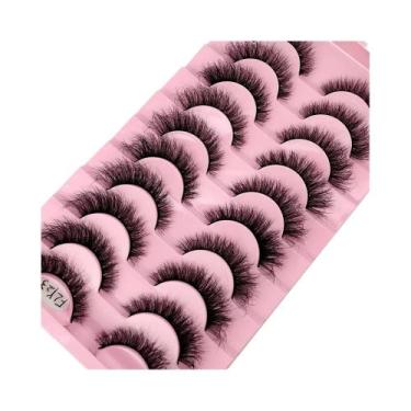 Imagem de Cílios Postiços Naturais 3D Curly Faux Mink Feitos À Mão, 10 Pares, Si