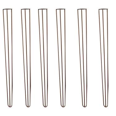 Imagem de Kit 6 Pés De Metal 90 Cm Hairpin Legs Aparador E Mesa De Canto Bronze G41