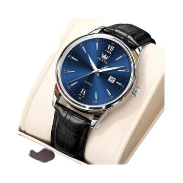 Imagem de Relógio De Quartzo Masculino De Luxo Para Negócios, Pulseira De Couro,