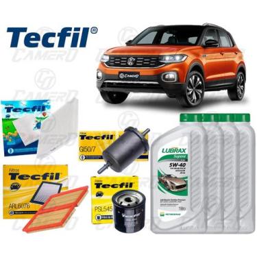 Imagem de Kit Troca de Óleo 5w40 e Filtros Vw T-Cross 1.0 2019 2020 - Tecfil, Pe