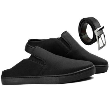 Imagem de Sapatênis Mule Slip On Masculinos Confortavel + Cinto - MP Moda Mascul