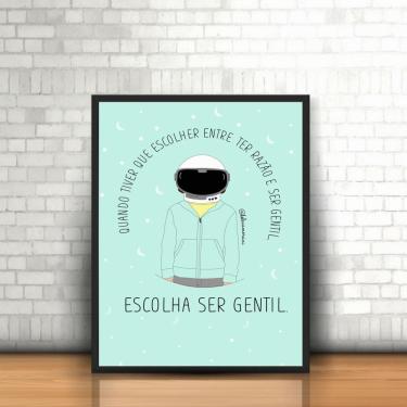 Imagem de Quadro Moldura  Extraordinário Frase Livro Filme Gentileza