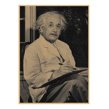 Imagem de Pôster Pintura em Ferro Einstein Retro Kraft 20x30cm