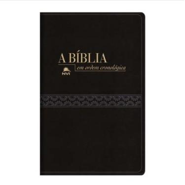 Imagem de Bíblia em Ordem Cronológica  NVI Letra Normal  Capa Luxo Preta - Edito