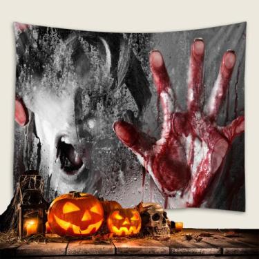 Imagem de Tapeçaria de parede Halloween Bloody Hands Of Terror 180x180cm - yiwei