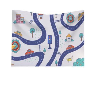 Imagem de Microtecido de parede Tapeçaria Cartoon World Map 150x130cm - yiweisai