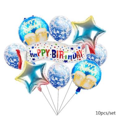 Imagem de Kit de decoração de aniversário Feliz Aniversário, 10 unidades com bal