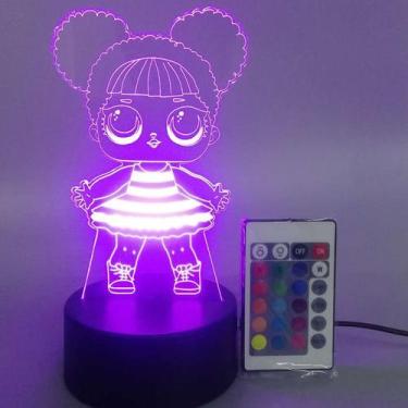 Imagem de Bonecas LED 3D que mudam de cor com luz noturna para crianças com acrí