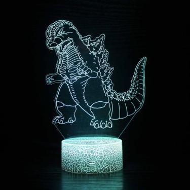 Imagem de Luz noturna LED 3D Kings Kongs Vs Godzillas que muda de cor - yiweisai