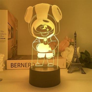 Imagem de Luz noturna LED 3D Brawls Stars Leons que muda de cor para crianças - 