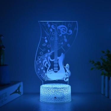 Imagem de Guitarras LED 3D com luz noturna que mudam de cor para crianças com ba